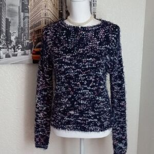 Women's Navy and Pink Knit Sweater